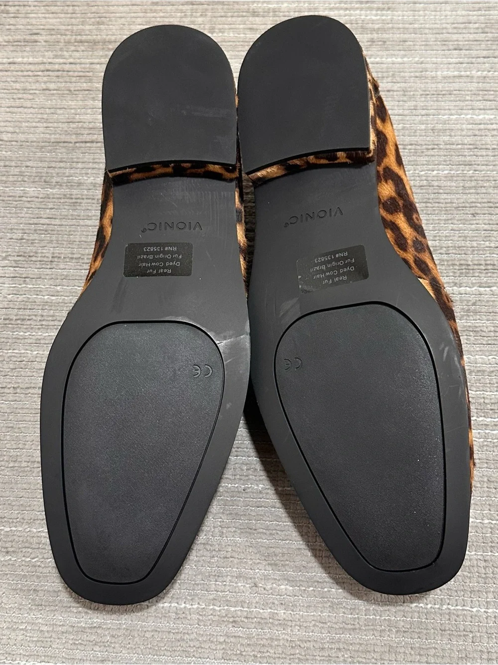 Vionic Sellah Women’s Loafers Leopard Print Calf Hair Orthotic Slip-On Size 11W